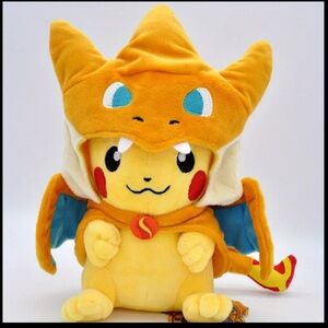 Pokemon Pikachu Yellow and Orange Charizard Hooded Hat